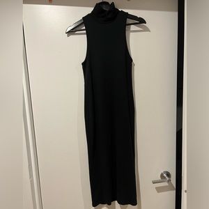 Zara Turtleneck No-Sleeve Fitted Ribbed Dress